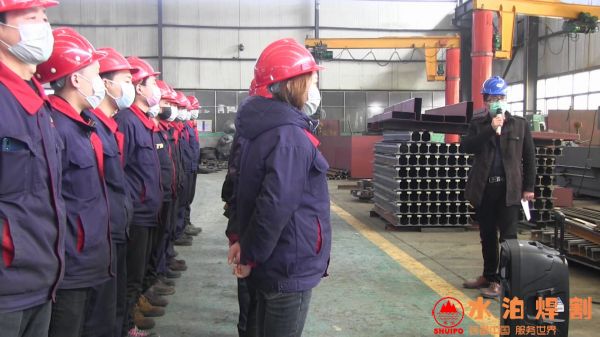 防患于未“燃” ，水泊焊割在行動！shuipo副總劉振亮演練講話